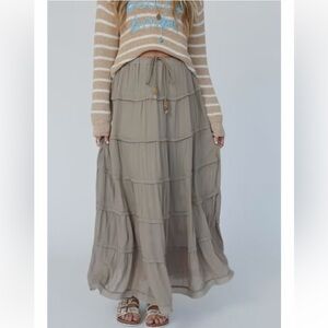 FREE FLOW TIERED MAXI SKIRT NWT Boutique
